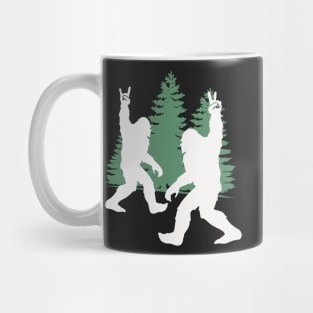 Bigfoot and Sasquatch Crossing Paths in the Woods, Yeti, Yowi, Funny, Science Fiction, Sasquatch Design, Cryptid, Cryptozoology Mug